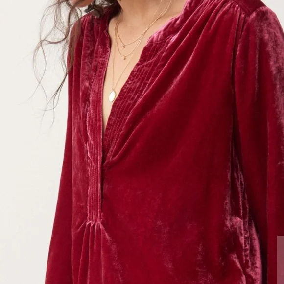 New Anthropologie Melody Velvet Tunic Dress - Picture 12 of 16